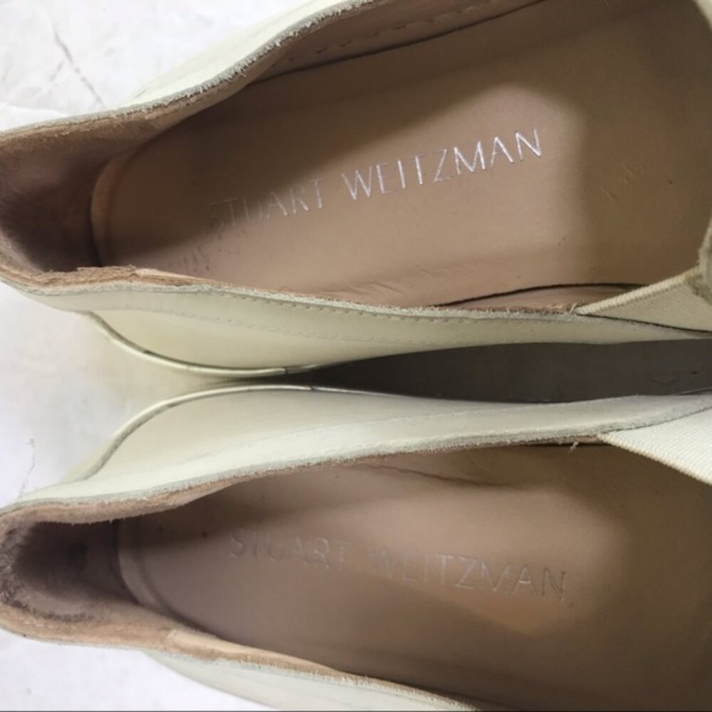 Stuart Weitzman Pearl Embellished Leather SlipOn Platform Sneakers Shoe Slides 7 - Picture 14 of 16